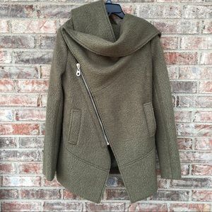 cowl neck wool coat